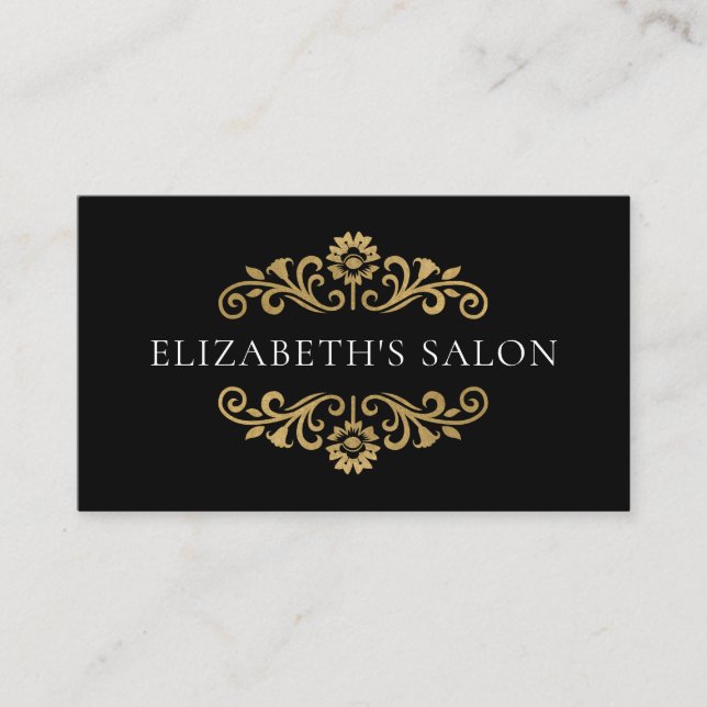 Elegantes Schwarzes Gold Visitenkarte (Vorderseite)