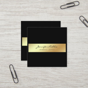 Elegantes schwarzes Goldberuflicher moderner Chic Quadratische Visitenkarte