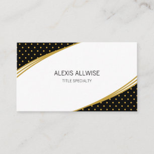 Elegantes Schwarzes Golden & White Visitenkarte