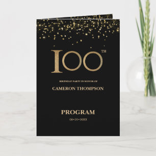 Elegantes schwarzes Goldkonfetti Individuell 100.  Programm