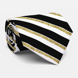 elegantes schwarzes Goldweiße Krawatte