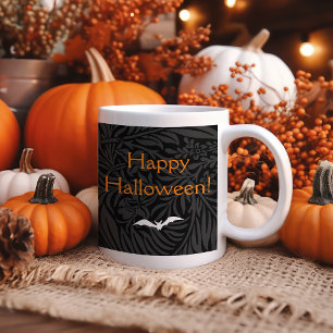 Elegantes schwarzes Halloween-Blumen-Botanik Kaffeetasse