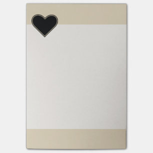 Elegantes schwarzes Herz 2 Post-it Klebezettel