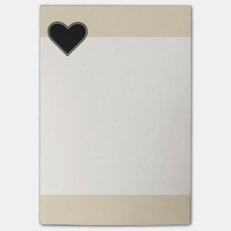 Elegantes schwarzes Herz 2 Post-it Klebezettel