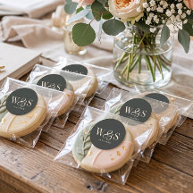 Elegantes schwarzes initiales Hochzeitspaar