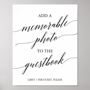 Elegantes schwarzes Kalligrafie-Fotoschild zum Eri Poster