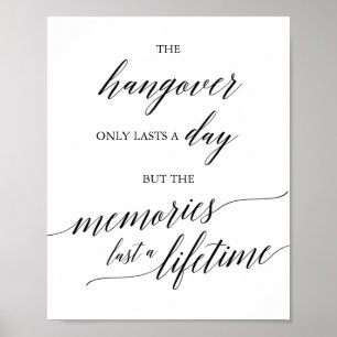 Elegantes schwarzes Kalligrafie-Hangover- und Erin Poster