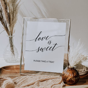 Elegantes schwarzes Kalligrafie-Schild "Love is Sw Poster