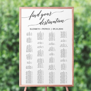 Elegantes schwarzes Kalligrafisches Reisediagramm Poster