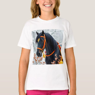 Elegantes schwarzes Kastanienpferd T-Shirt