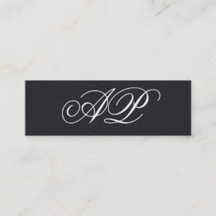 Elegantes schwarzes Leder mit Luxe Monogram Mini Visitenkarte