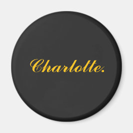 Elegantes Schwarzes Magnet mit Individuelle Name T