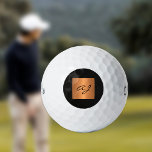 Elegantes, schwarzes Monogramm personalisiert Golfball<br><div class="desc">Luxuriöse elegante Monogramm Initialen personalisierten Golfball mit einem goldenen Glitzer Platz über einem schwarzen Lederhintergrund.</div>