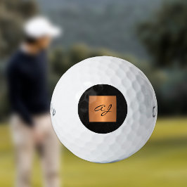 Elegantes, schwarzes Monogramm personalisiert Golfball