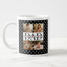 Elegantes schwarzes Polka-Dot-4-Foto-Personalisier