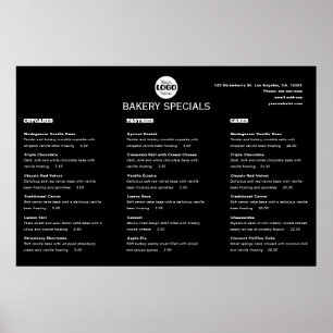 Elegantes schwarzes professionelles Restaurant-Log Poster