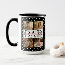 Elegantes schwarzes Punkte-4-Foto-Dad-Geschenk
