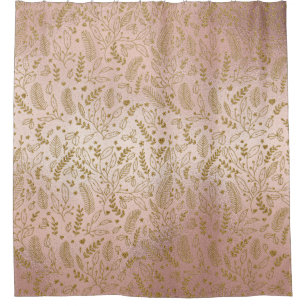 Elegantes Schwarzes Rosa Gold Glitzer Urlaubsmuste Duschvorhang