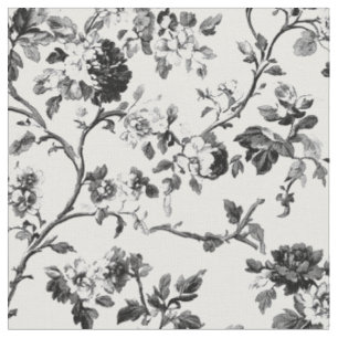 Elegantes schwarzes Rosenast-Muster Stoff