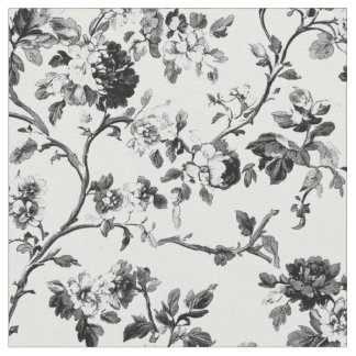 Elegantes schwarzes Rosenast-Muster Stoff
