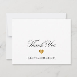 Elegantes Schwarzes Script Personalisiert Wedding  Dankeskarte
