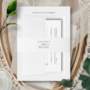 Elegantes Schwarzes Skript Einfache Minimalistisch Einladungsbanderole