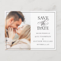 Elegantes Schwarzes Skript & Foto Hochzeit Speiche