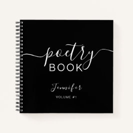 Elegantes schwarzes Skript Ihr Name Poesie Notizbuch