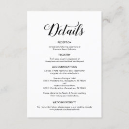 Elegantes schwarzes Skript, Informationen zu Hochz Begleitkarte