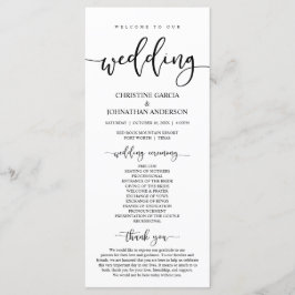 Elegantes schwarzes Skript, Unsere Hochzeitfeier Programm