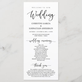 Elegantes schwarzes Skript, Unsere Hochzeitfeier Programm