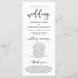 Elegantes schwarzes Skript, Unsere Hochzeitfeier Programm