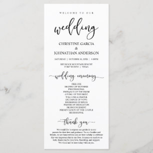 Elegantes schwarzes Skript, Unsere Hochzeitfeier Programm