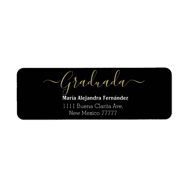 Elegantes Schwarzes Spanisch | Class Year Custom R (Vorne)