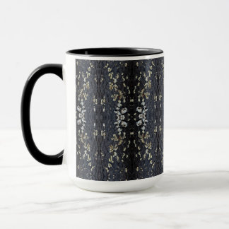 Elegantes schwarzes Spitzen-Baumrinden-Muster Tasse