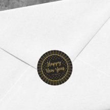 Elegantes Schwarzes Sternexplosion Script glücklic