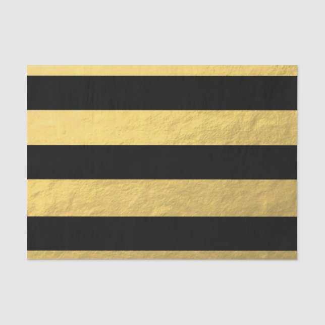 Elegantes Schwarzes Stripes die gedruckte Seidenpapier (Vorderseite)