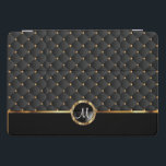 Elegantes Schwarzes Textur- und Goldmuster - Monog iPad Pro Cover<br><div class="desc">iPad Cover für Sie bereit zu individualisieren. ⭐ Dieses Produkt ist zu 100% benutzerdefinierbar. *****Klicken Sie auf die SCHALTFLÄCHE ANKLICKEN, um hinzuzufügen, zu löschen, zu verschieben, zu verändern, umzudrehen, zu drehen, etc... alle Grafiken oder Texte oder verwenden Sie die Eingabefelder. ⭐ 99% meiner Designs in meinem Geschäft sind in Schichten...</div>