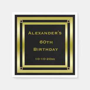 Elegantes Schwarzes u. der 60. Geburtstag des Serviette
