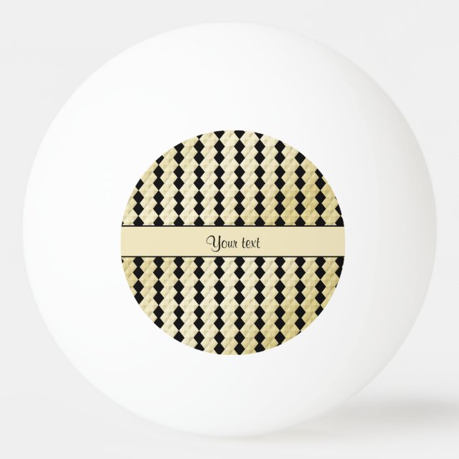 Elegantes Schwarzes u. Imitat-Goldsymmetrische Tischtennisball (Vorderseite)