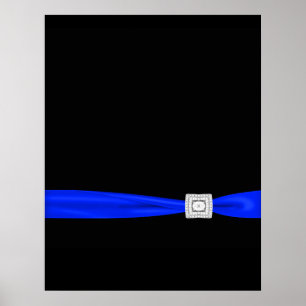 Elegantes schwarzes und blaues Veranstaltungsplaka Poster