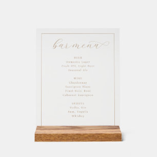 Elegantes schwarzes und goldenes minimalistisches  acrylschild