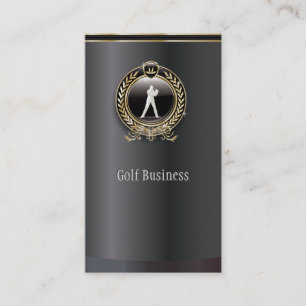 Elegantes Schwarzes und Goldgolf-Visitenkarte Visitenkarte