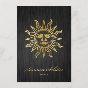 Elegantes Schwarzes und Goldmetallische Einladung