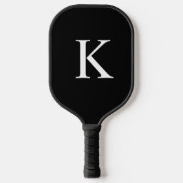 Elegantes schwarzes und graues Monogramm-Initial Pickleball Schläger