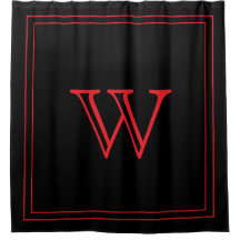 Elegantes schwarzes und rotes Monogramm Initial