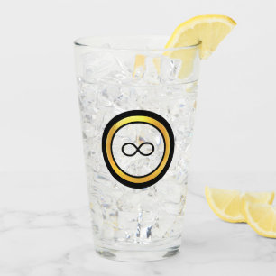 Elegantes schwarzes Unendlichkeitssymbol Glas