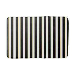 Elegantes Schwarzes, Weiß u. Goldgestreifte Badematte