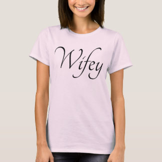 Elegantes schwarzes Wifey-Schriftzug rosa Damen T- T-Shirt