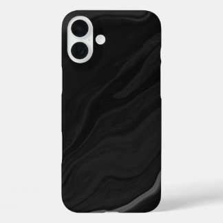 Elegantes Schwarzstein-Marmor-Muster iPhone 16 Plus Hülle